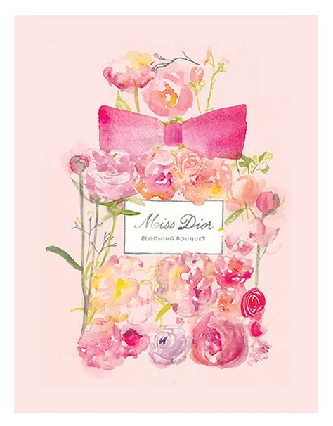 miss dior flowers illustration